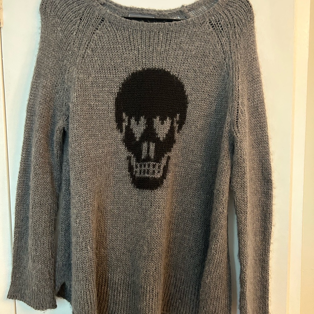Wooden Ships Charcoal Skull Sweater